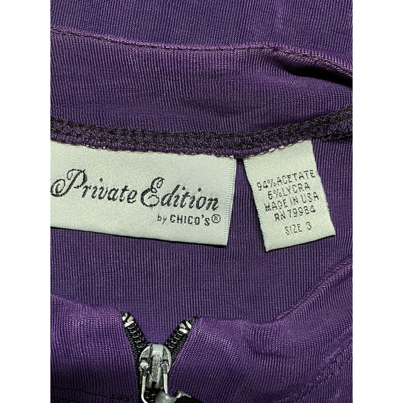 Chicos Private Edition Purple Skirt & Zip Jacket Womens 2 (L) Acetate Blend - Picture 3 of 9